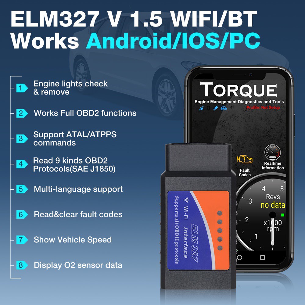 เครื่องสแกนเนอร์ ELM327 V1.5 OBD2 PIC18F25K80 บลูทูธ Wifi ELM 327 OBD ...