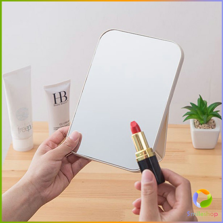 smileshop-กระจกตั้งโต๊ะ-แบบพกพา-กระจกพับพกพาสะดวก-folding-makeup-mirror