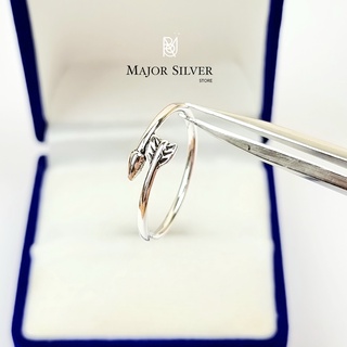 สินค้า แหวนลูกธนู / แหวนเงินแท้ 92.5% รมดำ แหวนแฟชั่น สไตล์มินิมอล แหวนเงินแท้ 100 Major silver  :  E-V-Arr-4