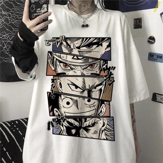 【hot sale】Naruto One Piece อะนิเมะผู้หญิงเสื้อยืดการ์ตูนญี่ปุ่น Harajuku ผ้าฝ้ายฤดูร้อนขนาดใหญ่ Street T-shirt
