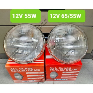 ราคาต่อดวง!! โคมไฟหน้า DENKI แบบกลมเล็ก, 12V 55W-65/55W, ขนาด 5.5นิ้ว (มีหลอดไฟในตัว)