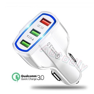 Qc 3.0 อะแดปเตอร์ที่ชาร์จ USB 3 พอร์ต ชาร์จเร็ว สําหรับรถยนต์