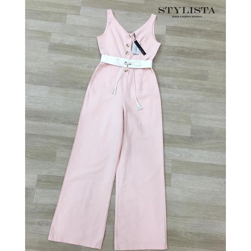 จั้มสูทขายาว-กระดุมหน้าช่วงอก-tag-stylista-code-st20323
