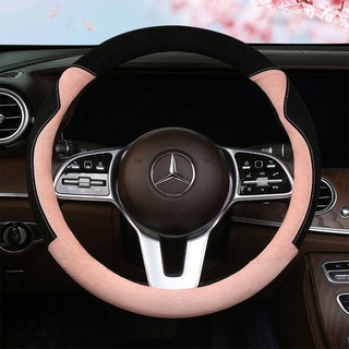 2021 Winter SHORT Plush Car Handle COVER Universal น่ารักหญิงการ์ตูน ultra-thin Winter Plush Car STEERING WHEEL COVER