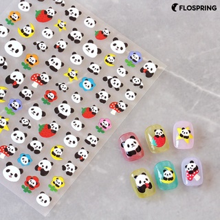 Flospring สติกเกอร์ติดเล็บ ลายดอกกุหลาบ และกระต่ายน่ารัก DIY สําหรับผู้หญิง