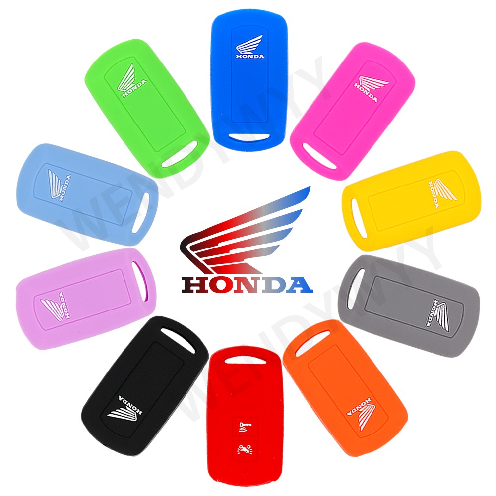 ภาพหน้าปกสินค้าซิลิโคนที่สำคัญปกถุงยางอนามัย Honda Click / Vario 150 / 150i / 2018 สองปุ่มกรณีกุญแจหลากสีสำหรับรถจักรยานยนต์