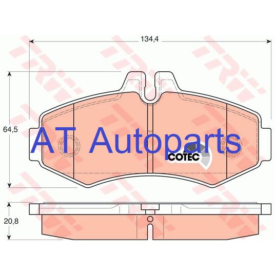 ผ้าเบรคชุดหน้า-benz-vito-w638-112-114cdi-1995-2003-gdb1373-trw-ราคาขายต่อชุด