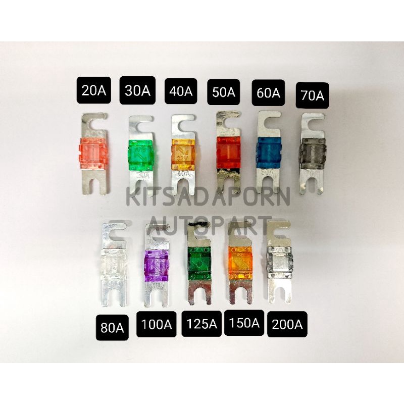 ฟิวส์ตะขอ-mini-anl-ชุบนิกเกิล-สำหรับเครื่องเสียงรถยนต์-20amp-200amp-สินค้าใหม่-เกรดดี
