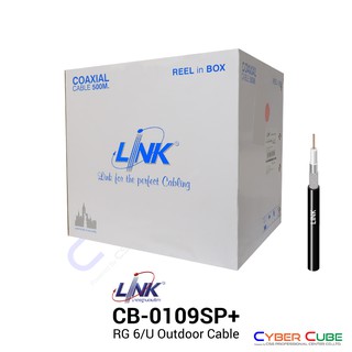 LINK CB-0109SP+ RG 6/U OUTDOOR COAXIAL CABLE, 96% Shield, BLACK PE Jacket, STANDARD+, 500 M./Reel in Bx.