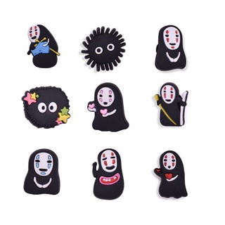 การ์ตูน Spirited Away อะนิเมะ Jibbitz Charm รองเท้า Charms Croc Jibbits Pins No Face Man Jibitz Crocks อุปกรณ์เสริมสําหรับตกแต่งรองเท้า