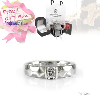 Finejewelthai-แหวนเพชรแท้-แหวนเงินแท้-ชุบทองคำขาว-แหวนแต่งงาน-Diamond-Silver-Wedding-Ring-Diamond_Gift_set38