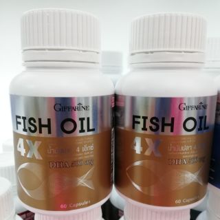 น้ำมันปลาDHA 1000 มก.60 แคปซูล​ FISH OIL 4X อาหารเสริมบำรุงสมองเสริมความจำ