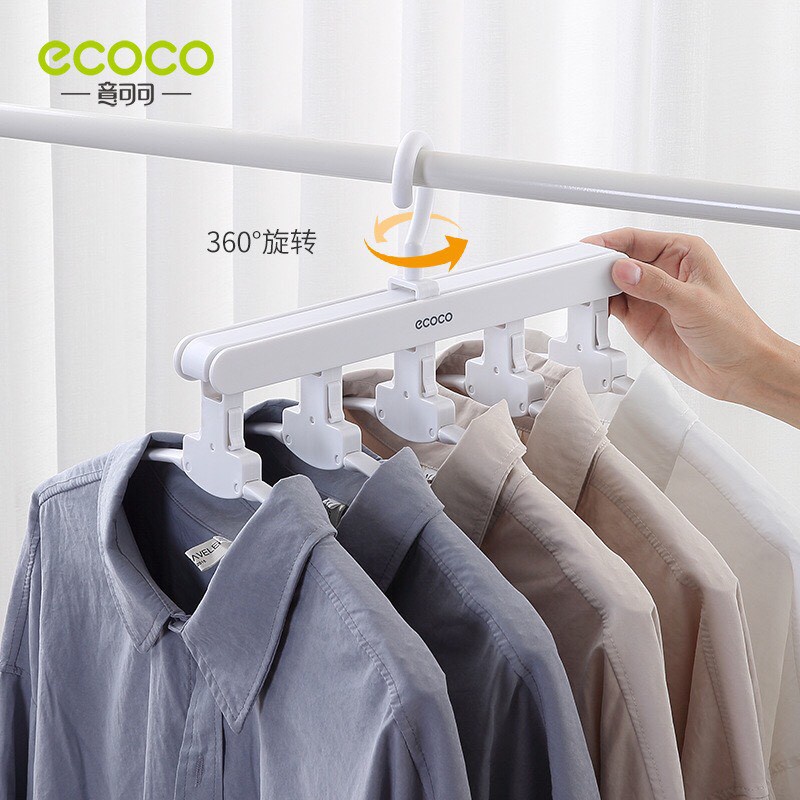 ecoco-ไม้แขวน-ไม้แขวนเสื้อผ้า-หัวหมุนได้-360-องศา-พับได้-อเนกประสงค์-e1904