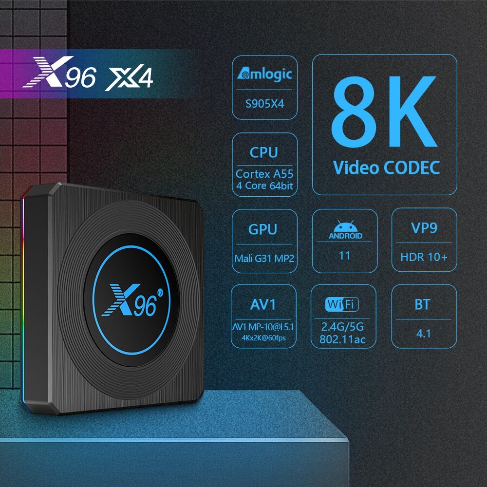 ใส่-wee814cc-ลด-100-กล่องแอนดรอยด์ทีวี-8k-android-tv-box-x96-x4-แรม4gb-64gb-amlogic-ใหม่-s905x4-android-11