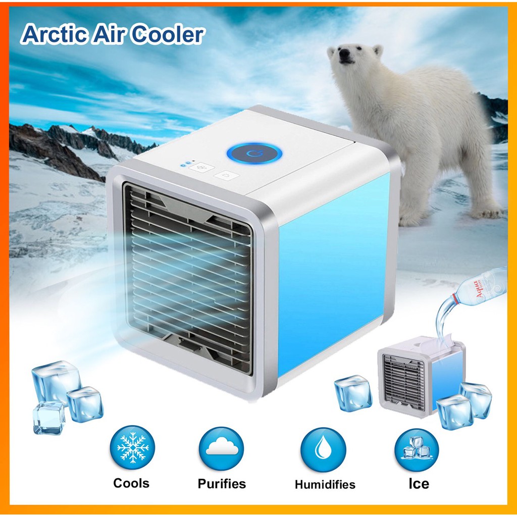 ราคาและรีวิวArctic Air Cool เครื่องทำความเย็นมินิ แอร์ตั้งโต๊ะขนาดเล็ก พัดลมไอเย็น ขนาดเล็ก พกพาง่าย ARCTIC AIR NEW V2 mini