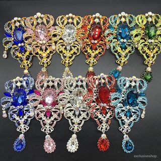 Vintage jewelry แฟชั่นเข็มกลัดขนาดใหญ่ เพชรคริสตัลเข็มกลัด สีสี