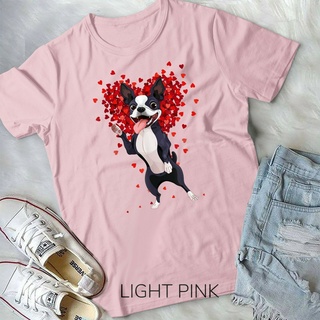 เสื้อยืดโอเวอร์ไซส์เสื้อยืด พิมพ์ลาย I Love Boston Terrier เหมาะกับของขวัญวาเลนไทน์ สําหรับผู้ชาย และผู้หญิงS-4XL