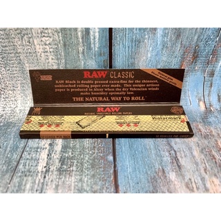 กระดาษโรล ขนาด คิงไซต์110 มม. แพ้คละ 32 แผ่น RAW BLACK CLASSIC KINGSIZE 110mm 32 Leaves☘️