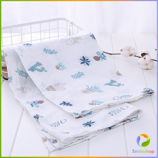 Smileshop ผ้าห่อตัวเด็กแรกเกิด มัสลินคอตตอน 100% ขนาด 120*120 cm Muslin Baby towel