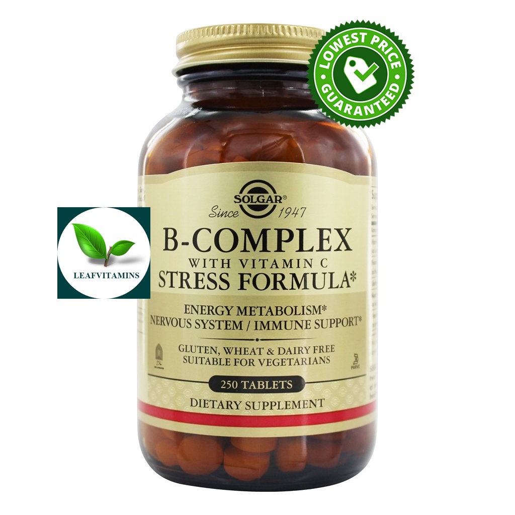 Solgar B-Complex with Vitamin C Stress Formula / 250 Tablets | Shopee ...