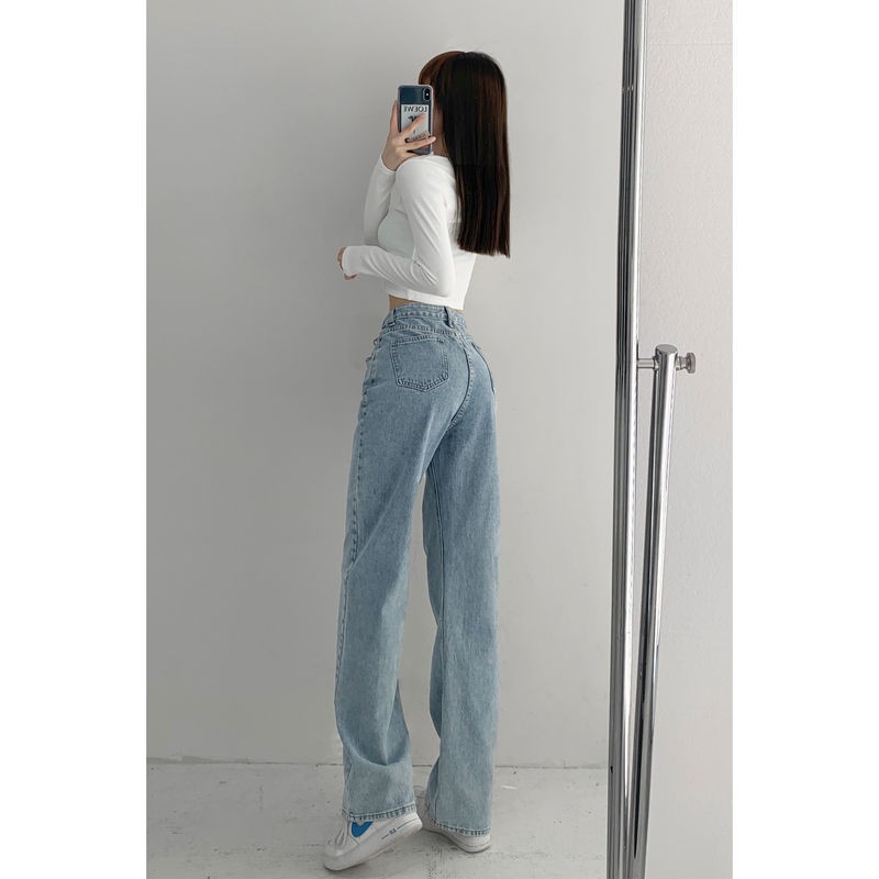 xs-xl-retro-เอวสูงออกแบบข้ามเอวกางเกงยีนส์ผู้หญิงฤดูร้อนกางเกงขายาวตรงกางเกงหลวม