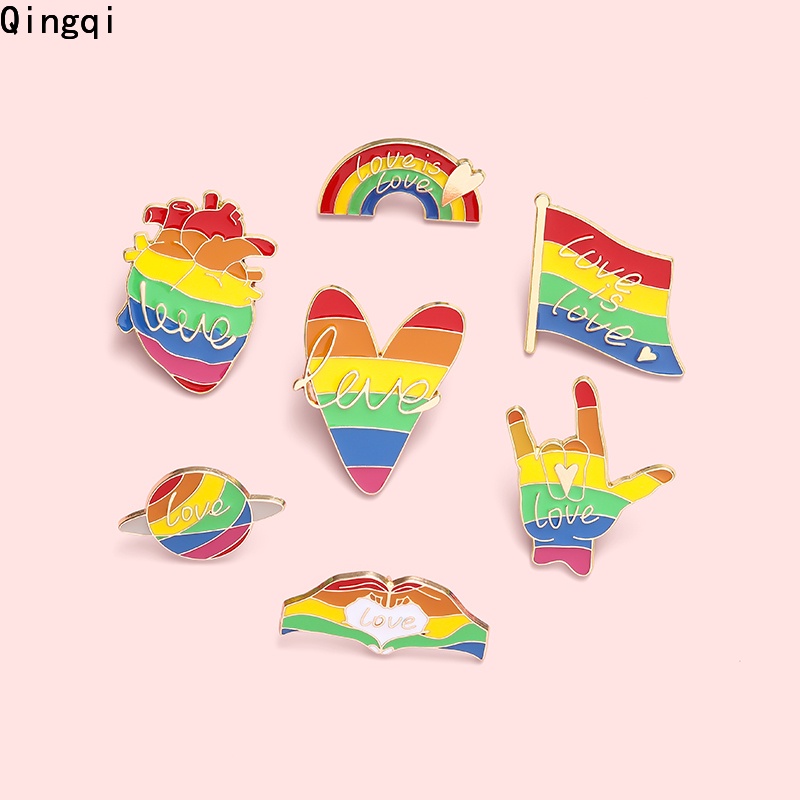 ราคาและรีวิวเข็มกลัด รูปธง Love Is Love Rainbow LGBT สีรุ้ง เหมาะกับของขวัญ สําหรับเพื่อนรัก