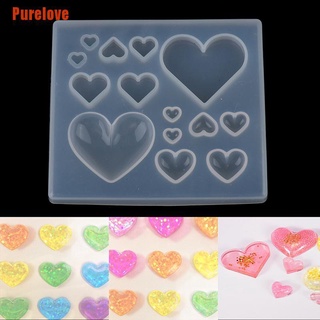 ( Purelove ) แม่พิมพ์ซิลิโคนเรซิ่น รูปหัวใจ สําหรับทําขนม