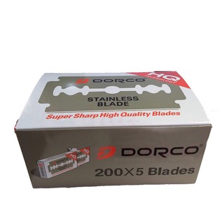 ใบมีดโกน 2 คม *กล่องใหญ่* Dorco Stainless Blade ตรา ดอร์โก้ แบบ 100 ใบมีด/กล่อง x10 = ---1000 ใบมีด---โกนหนวด ทำผม โกนผม