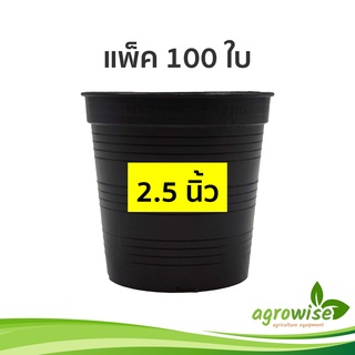 🌵 กระถางต้นไม้พลาสติก กระถางต้นไม้ กระถางกระบองเพชร สีดำ 2.5 นิ้ว ราคาส่ง 100 ใบ