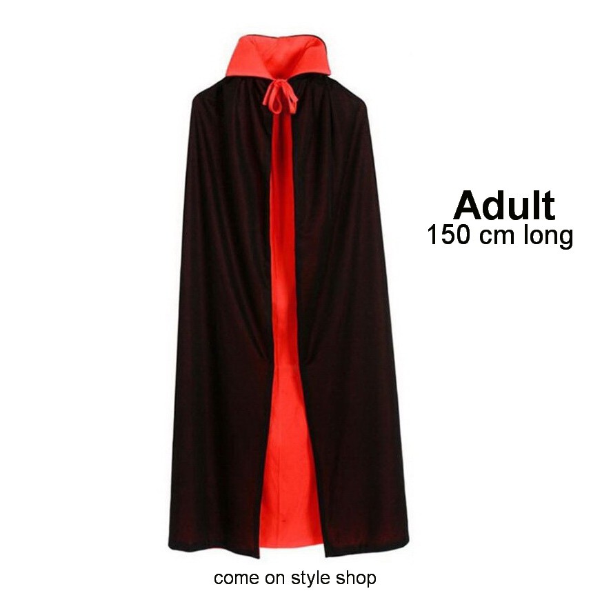 ผ้าคลุมพ่อมด-แม่มด-สองหน้า-แดงดำ-ผ้าคลุมฮาโลวีน-ผ้าคลุมแฟนซี-double-side-black-red-halloween-costume-cosplay-party