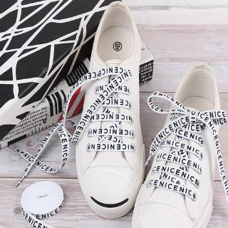 ภาพขนาดย่อของสินค้า1 Pair Printing Letter Printed Flat Shoe Lace Length Canvas Sneakers Shoelaces