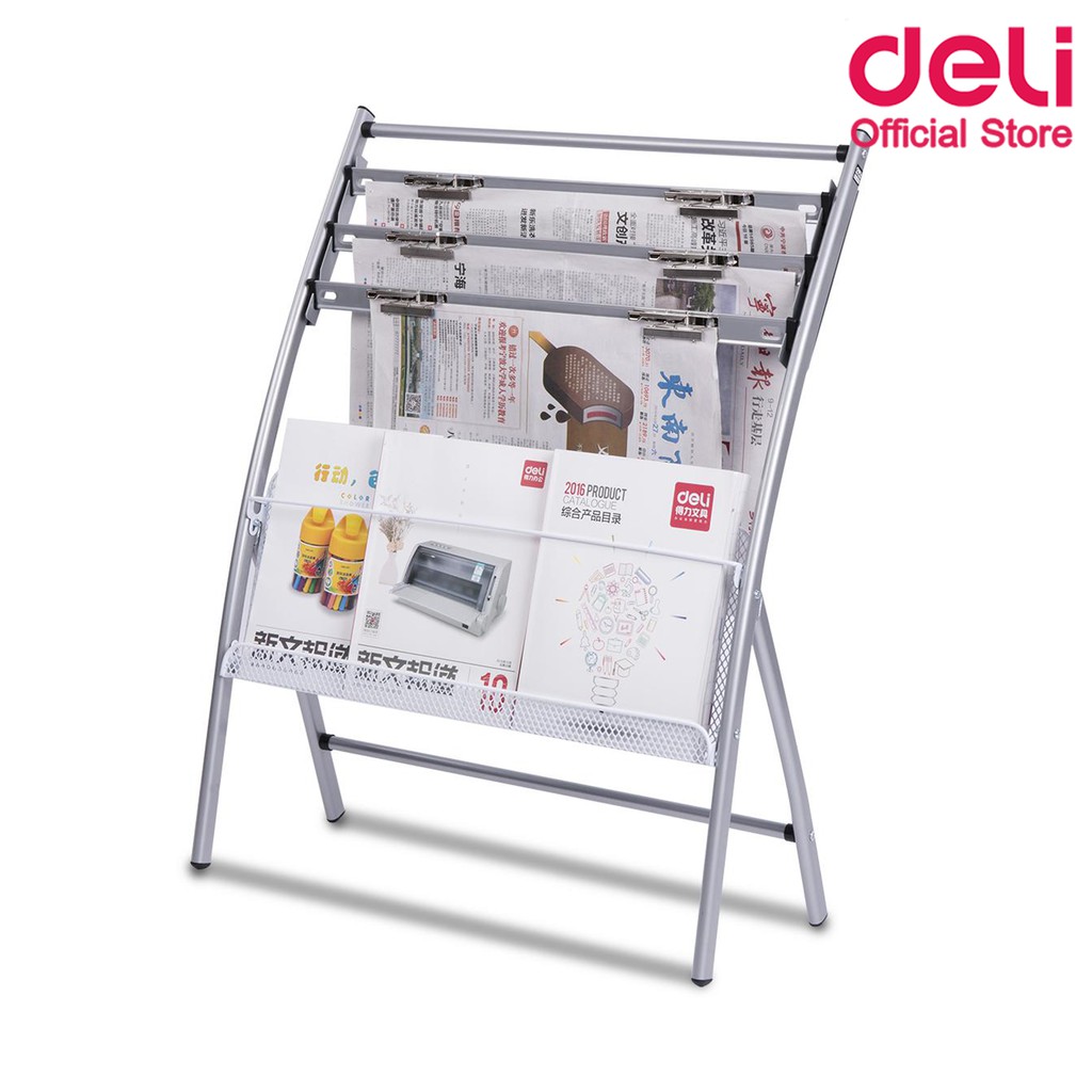 deli-9301-magazine-amp-newspaper-rack-ชั้นนิตยสารและหนังสือพิมพ์-ชั้นวางหนังสือ-อุปกรณ์สำนักงาน-เครื่องเขียน