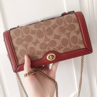 Coach Riley Chain Clutch In Colorblock Signature Canvas