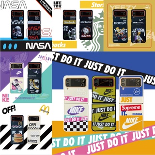 Samsung Galaxy Z Flip 3 5G TPU เคสโทรศัพท์ใส เคสป้องกัน เคสนิ่ม กันกระแทก เคสโทรศัพท์ ความคิดสร้างสรรค์ สีดํา เท่ ภาษาอังกฤษ เคสปกคลุม