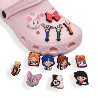 Crocs Jibbitz SAILOR MOON DIY จี้รูปดวงจันทร์ สําหรับตกแต่งรองเท้า