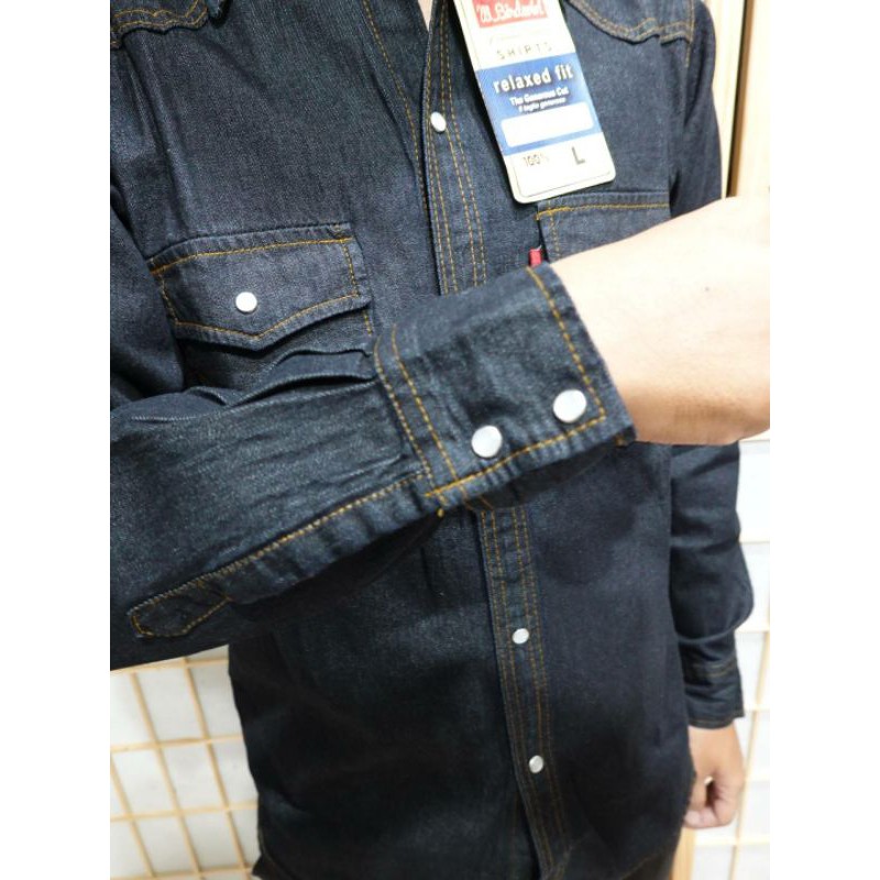 เสื้อยีนส์แขนยาวกระดุมมุกm-2xl