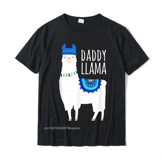 เสื้อยืดผ้าฝ้าย พิมพ์ลาย Daddy Llama เรียบง่าย เหมาะกับของขวัญ สไตล์เรียบง่าย สําหรับผู้ชาย