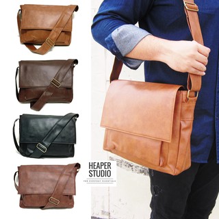 HEAPER  ROSS กระเป๋าหนัง PU คุณภาพ สะพายข้าง ใส่ A4 โน้ตบุ้ค14นิ้ว  crossbody business bag