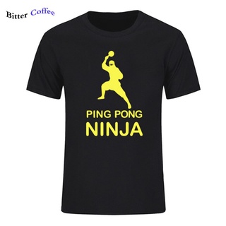 [100% Cotton] เสื้อยืดแขนสั้น ผ้าฝ้าย พิมพ์ลาย Ping Pong Ninja Player สําหรับผู้ชาย
