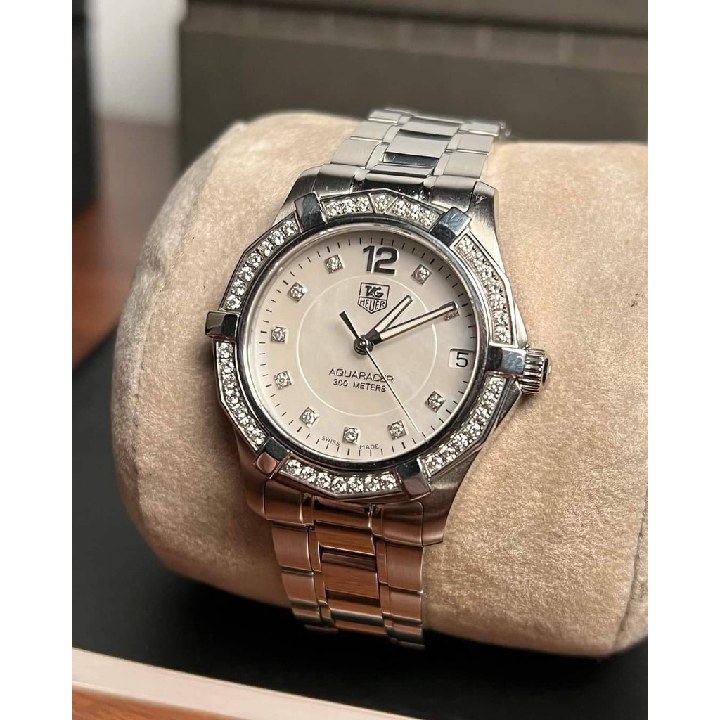 Tag Heuer Aquaracer Diamonds Watch WAF1313 Quartz Lady 33mm Swiss