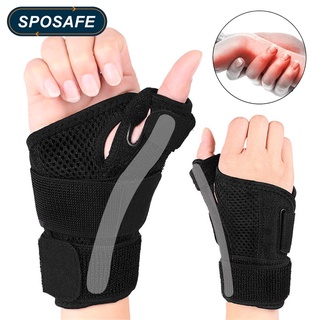 Sposafe สายรัดข้อมือ 2 In 1 ปรับได้ ระบายอากาศ ทนทาน สําหรับเล่นกีฬา และทํางาน ข้ออักเสบ 1 คู่