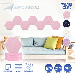 Arrowzoom สติ๊กเกอร์ตกแต่งผนัง กาวติดดาว สักหลาด ผสมและจับคู่ กาวหกเหลี่ยม สักหลาด ผนัง แผง ปรับปรุงบ้าน ของตกแต่งบ้านและที่อยู่อาศัย AZ1231