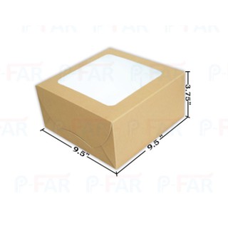 กล่องเค้ก 2 ปอนด์ หลังขาว ขนาด 9.5x9.5x3.75 นิ้ว (50 ใบ) WE005_INH109