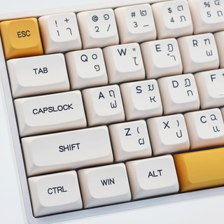 สินค้า Thai/English/Japanese Keycaps 140 Keys Honey Milk Keycap For MX Switch Mechanical Keyboard PBT Dye Subbed Bee มาตรฐาน
