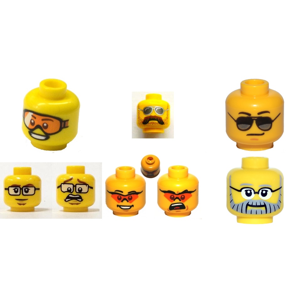 lego-part-ชิ้นส่วนเลโก้-3626-minifigure-head-glasses