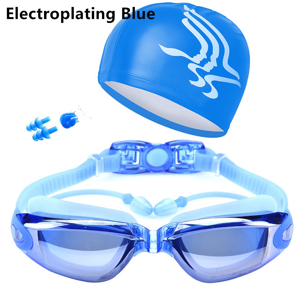 แว่นตาว่ายน้ำพร้อมหมวกกันน็อคแบบสวมหมวกกันน็อกชุดว่ายน้ำกันน้ำแบบกันน้ำ