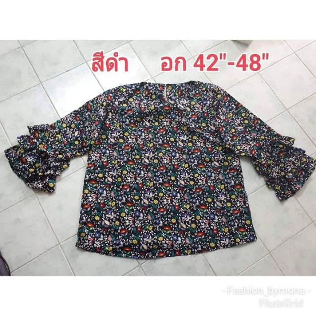 เสื้อสีพื้นผ้าชีฟอง-ผ้าไม่บางนะคะ-แต่งระบายน่ารักๆ-แขนสามส่วน-ทรงใส่สวย-ใส่เที่ยว-ใส่ทำงานได้จ้า