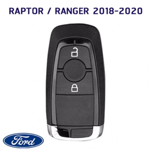 ซองกุญแจหนัง-ford-2018-2020-รุ่น-smart-key-หนังแท้-เดินด้ายแดง-โลโก้โลหะ-2ปุ่ม