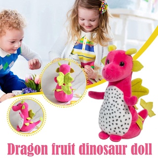❖New Dragon Fruit Macaroon Plush Plush Doll Pitaya Dinosaur Toy Doll K6T5