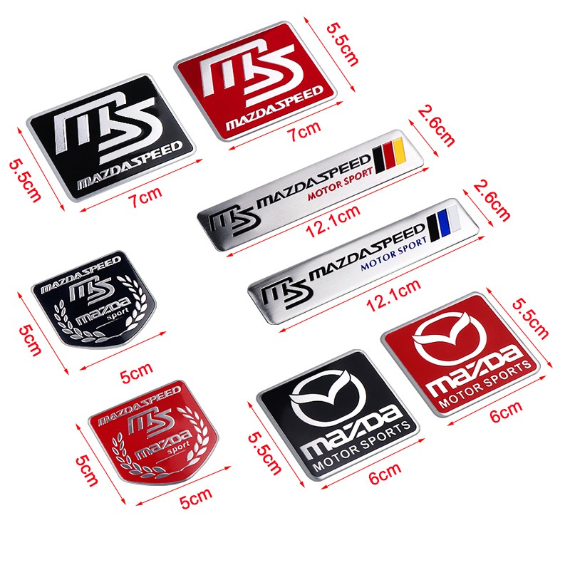 สติกเกอร์โลหะ-ลายโลโก้-ms-mazdaspeed-สำหรับตกแต่งรถยนต์-cx5-cx7-323-cx3